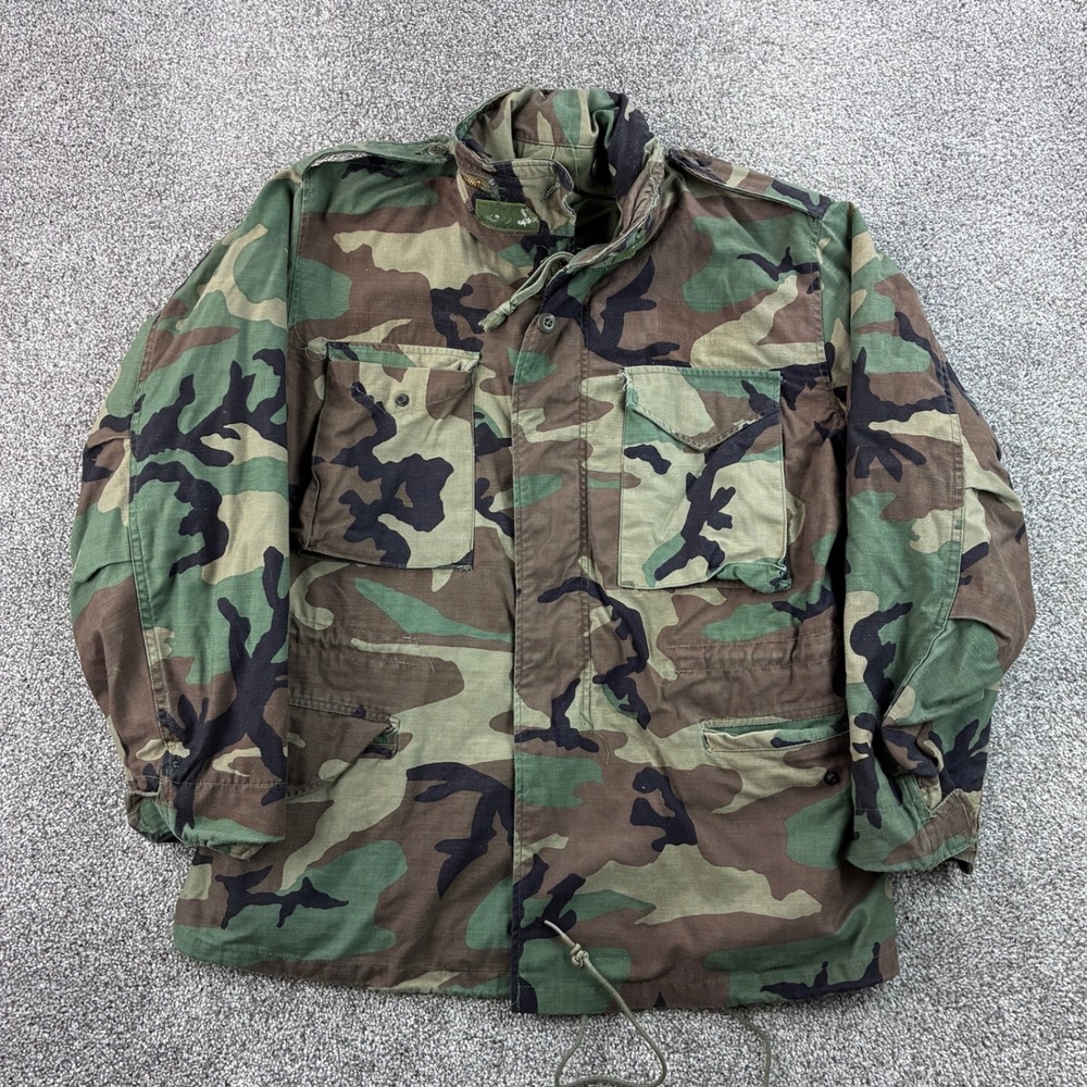 Vintage US Military M-65 Field Jacket Mens M Reg Green Camo Military Insulated